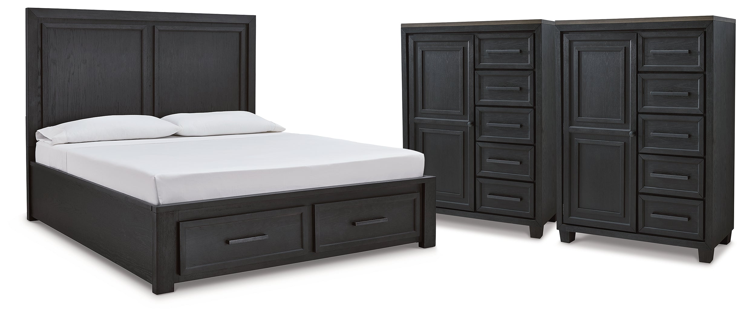 Furniture City Laplace - Ashley Furniture - Foyland King Panel Storage Bed and 2 Chests - King Panel Storage Bed and 2 Chests - B989B10