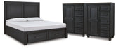 Furniture City Laplace - Ashley Furniture - Foyland King Panel Storage Bed and 2 Chests - King Panel Storage Bed and 2 Chests - B989B10