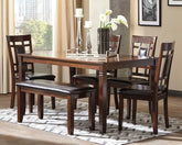 Furniture City Laplace - Ashley Furniture - Bennox Dining Table and Chairs with Bench (Set of 6) - Dining Room Table Set (6/CN) - D384-325