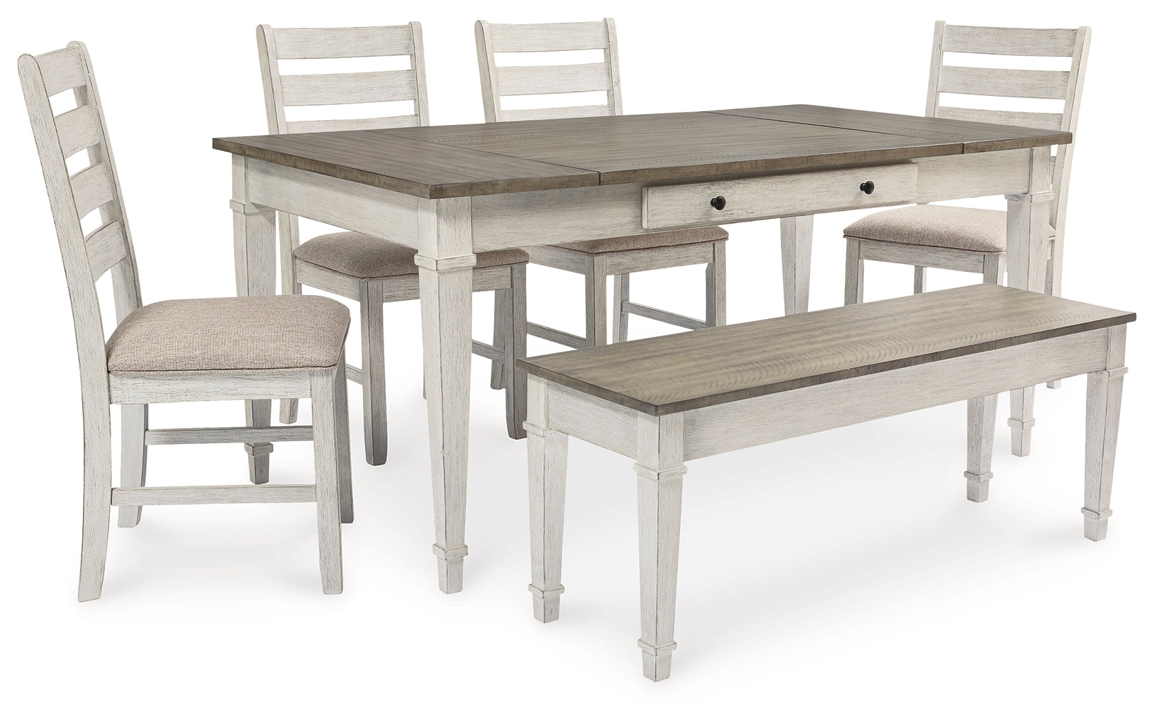 Furniture City Laplace - Ashley Furniture - Skempton Dining Table, 4 Chairs, and Bench - Dining Table, 4 Chairs, and Bench - D394D5