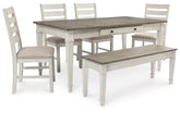 Furniture City Laplace - Ashley Furniture - Skempton Dining Table, 4 Chairs, and Bench - Dining Table, 4 Chairs, and Bench - D394D5