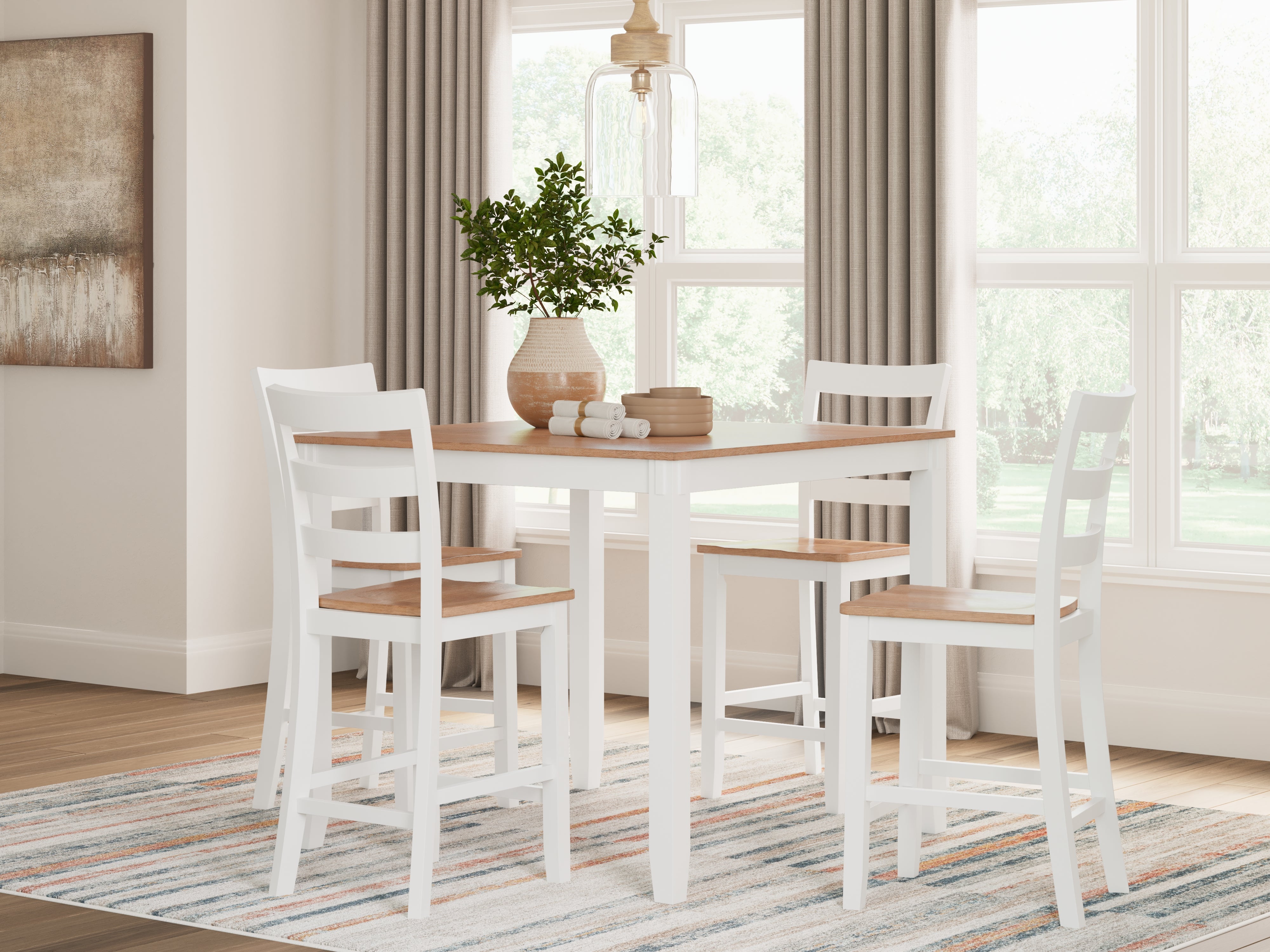 Furniture City Laplace - Ashley Furniture - Gesthaven Counter Height Dining Table and 4 Barstools (Set of 5) - DRM Counter Table Set (5/CN) - D398-223