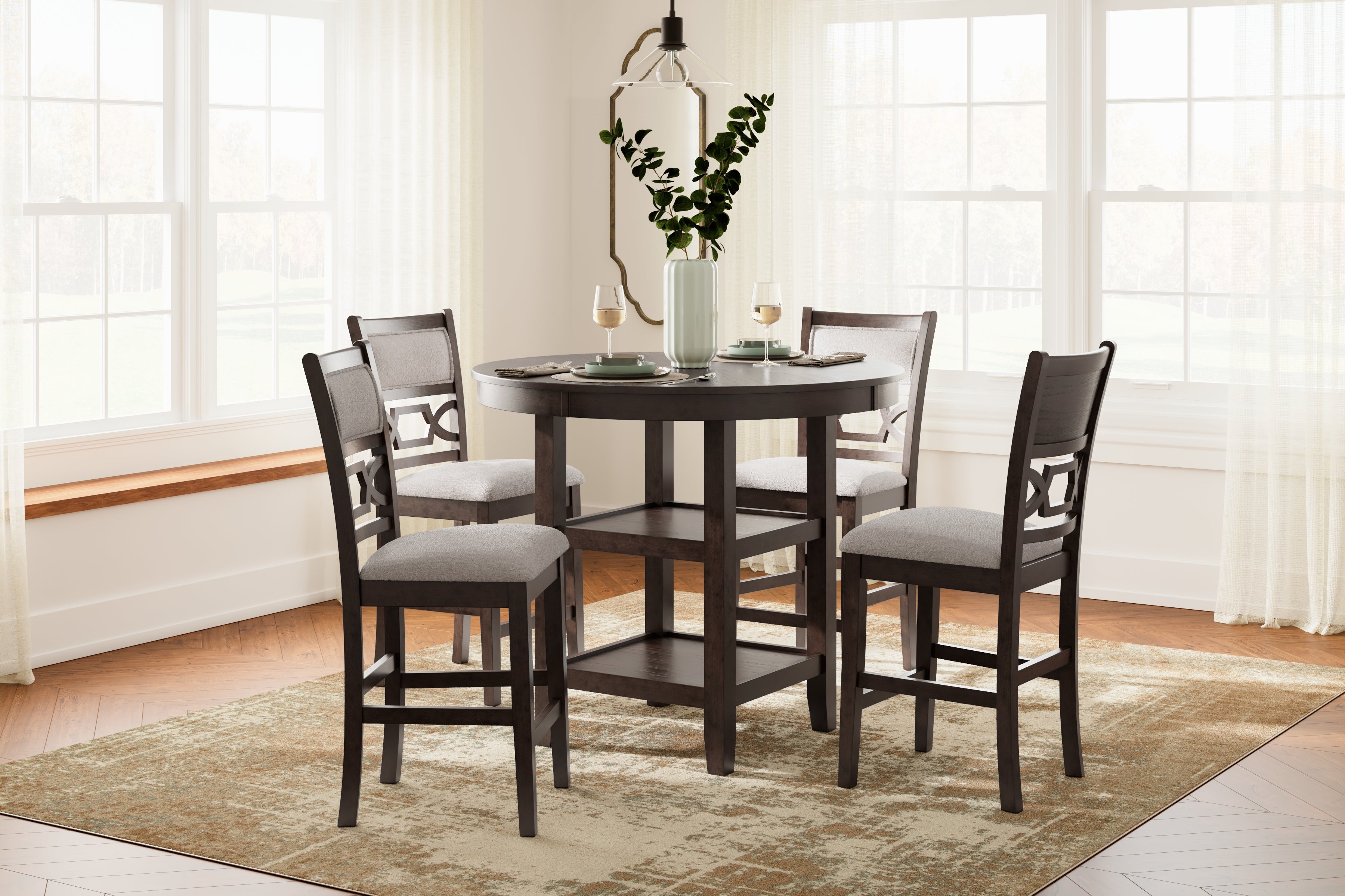 Furniture City Laplace - Ashley Furniture - Langwest Counter Height Dining Table and 4 Barstools (Set of 5) - DRM Counter Table Set (5/CN) - D422-223