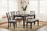 Furniture City Laplace - Ashley Furniture - Langwest Dining Table and 4 Chairs and Bench (Set of 6) - Dining Room Table Set (6/CN) - D422-325