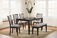 Furniture City Laplace - Ashley Furniture - Langwest Dining Table and 4 Chairs and Bench (Set of 6) - Dining Room Table Set (6/CN) - D422-325