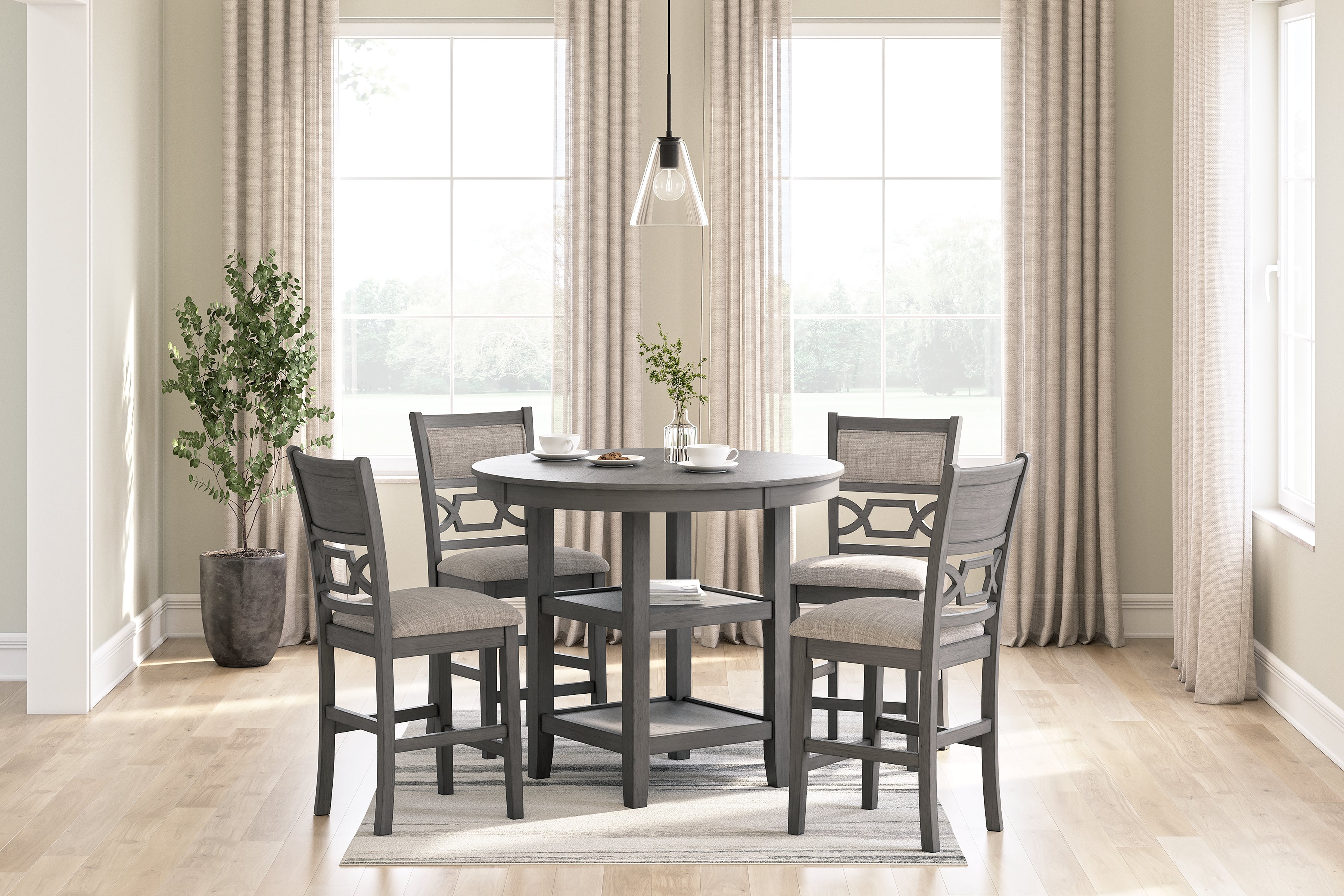 Furniture City Laplace - Ashley Furniture - Wrenning Counter Height Dining Table and 4 Barstools (Set of 5) - DRM Counter Table Set (5/CN) - D425-223