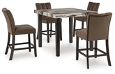 Furniture City Laplace - Ashley Furniture - Jeshina Counter Height Dining Table and 4 Barstools - Counter Height Dining Table and 4 Barstools / Dark Brown - PCD581D3