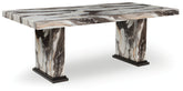 Furniture City Laplace - Ashley Furniture - Jeshina Dining Table - Dining Table / Dark Brown/Beige - PCD581D4