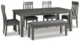 Furniture City Laplace - Ashley Furniture - Hallanden Dining Table, 4 Chairs, and Bench - Dining Table, 4 Chairs, and Bench - D589D2