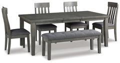 Furniture City Laplace - Ashley Furniture - Hallanden Dining Table, 4 Chairs, and Bench - Dining Table, 4 Chairs, and Bench - D589D2