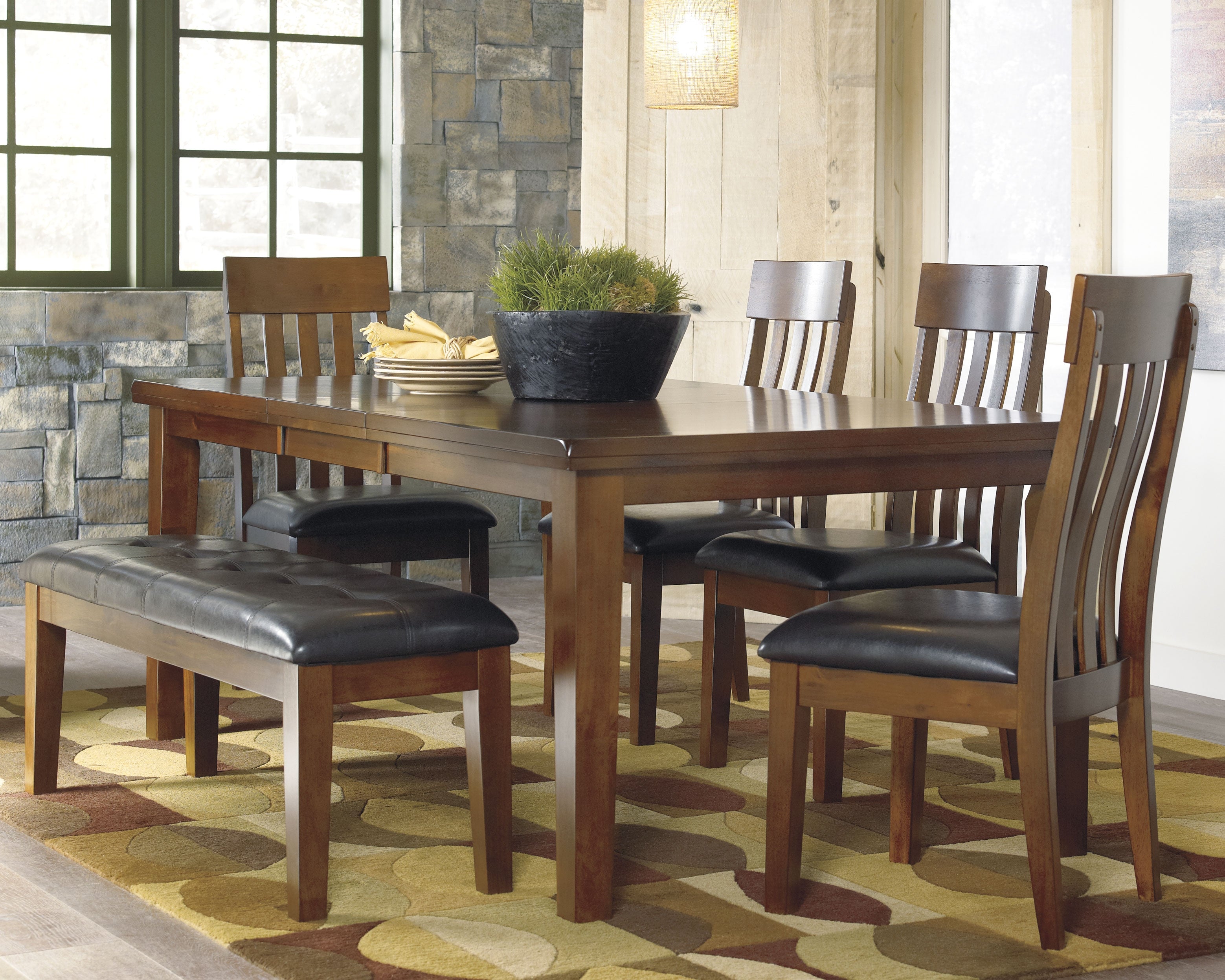 Furniture City Laplace - Ashley Furniture - Ralene Dining Table and 4 Chairs and Bench - Dining Table and 4 Chairs and Bench - D594D2