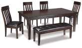 Furniture City Laplace - Ashley Furniture - Haddigan Dining Table with 4 Chairs and Bench - Dining Table with 4 Chairs and Bench - D596D2