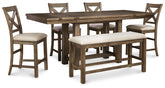 Furniture City Laplace - Ashley Furniture - Moriville Counter Height Dining Table with 4 Barstools and Bench - Counter Height Dining Table with 4 Barstools and Bench - D631D3