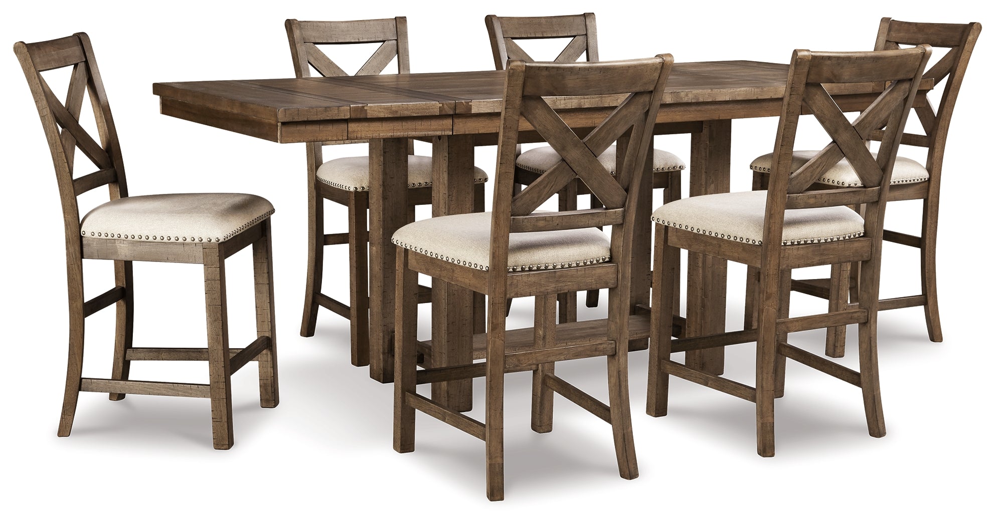 Furniture City Laplace - Ashley Furniture - Moriville Counter Height Dining Table and 6 Barstools - Counter Height Dining Table and 6 Barstools - D631D10