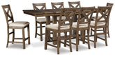 Furniture City Laplace - Ashley Furniture - Moriville Counter Height Extension Table and 8 Barstools - Counter Height Extension Table and 8 Barstools - D631D12
