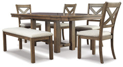 Furniture City Laplace - Ashley Furniture - Moriville Dining Table and 4 Chairs and Bench - Dining Table and 4 Chairs and Bench - D631D6