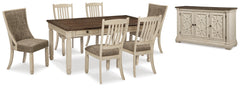 Furniture City Laplace - Ashley Furniture - Bolanburg Dining Table and 6 Chairs with Server - Dining Table and 6 Chairs with Server - D647D22