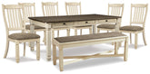 Furniture City Laplace - Ashley Furniture - Bolanburg Dining Table, 6 Chairs, and Bench - Dining Table, 6 Chairs, and Bench - D647D26
