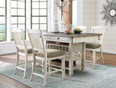 Furniture City Laplace - Ashley Furniture - Bolanburg Counter Height Dining Table with 4 Barstools - Counter Height Dining Table with 4 Barstools / Two-tone - D647D4