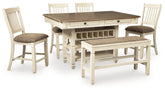 Furniture City Laplace - Ashley Furniture - Bolanburg Counter Height Dining Table and 4 Barstools and Bench - Counter Height Dining Table and 4 Barstools and Bench - D647D12
