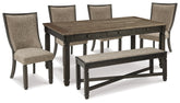Furniture City Laplace - Ashley Furniture - Tyler Creek Dining Table and 4 Chairs with Bench - Dining Table and 4 Chairs with Bench - D736D11
