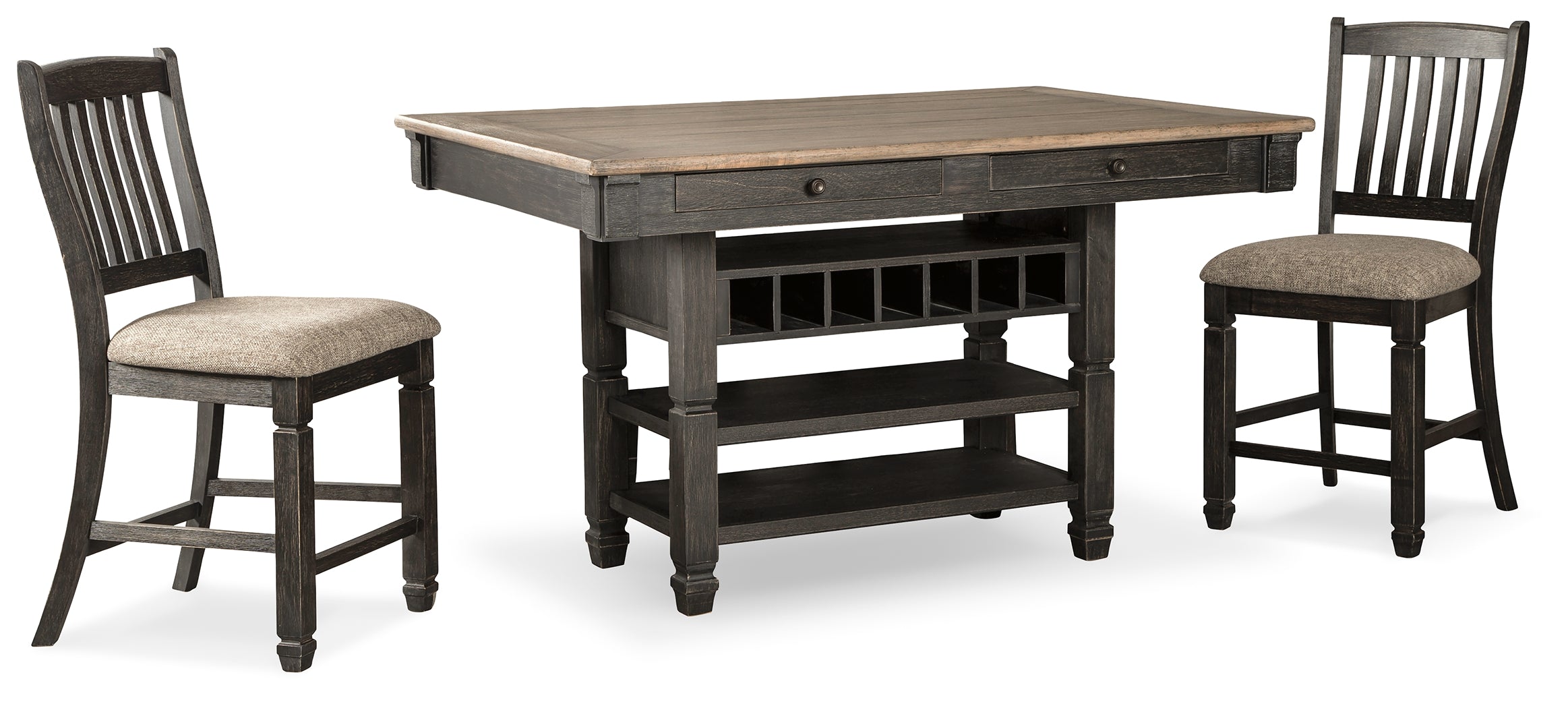 Furniture City Laplace - Ashley Furniture - Tyler Creek Counter Height Dining Table and 2 Barstools - Counter Height Dining Table and 2 Barstools - D736D14