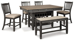 Furniture City Laplace - Ashley Furniture - Tyler Creek Counter Height Dining Table and 4 Barstools and Bench - Counter Height Dining Table and 4 Barstools and Bench - D736D8