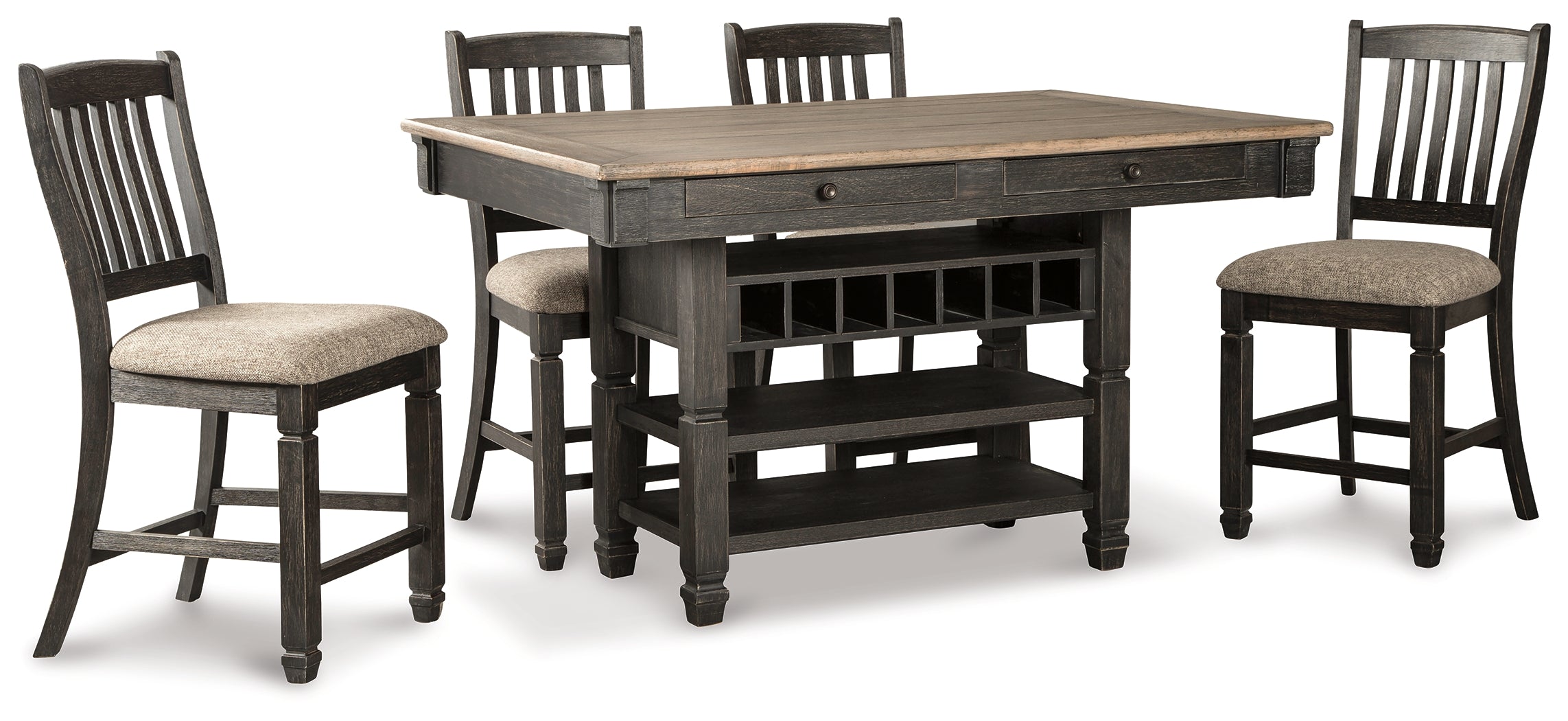 Furniture City Laplace - Ashley Furniture - Tyler Creek Counter Height Dining Table with 4 Barstools - Counter Height Dining Table with 4 Barstools - D736D3