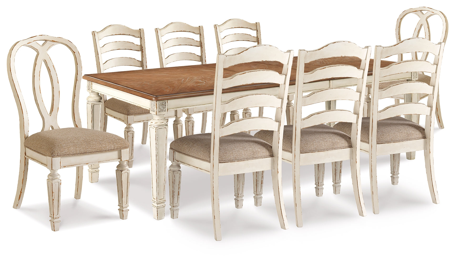 Furniture City Laplace - Ashley Furniture - Realyn Dining Table with 8 Chairs - Dining Table with 8 Chairs - D743D9