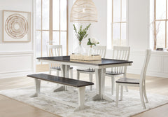 Furniture City Laplace - Ashley Furniture - Darborn Dining Table, 4 Chairs and Bench - Dining Table, 4 Chairs and Bench - D796D2