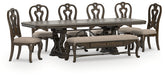 Furniture City Laplace - Ashley Furniture - Maylee Dining Table, 6 Chairs and Bench - Dining Table, 6 Chairs and Bench - D947D15