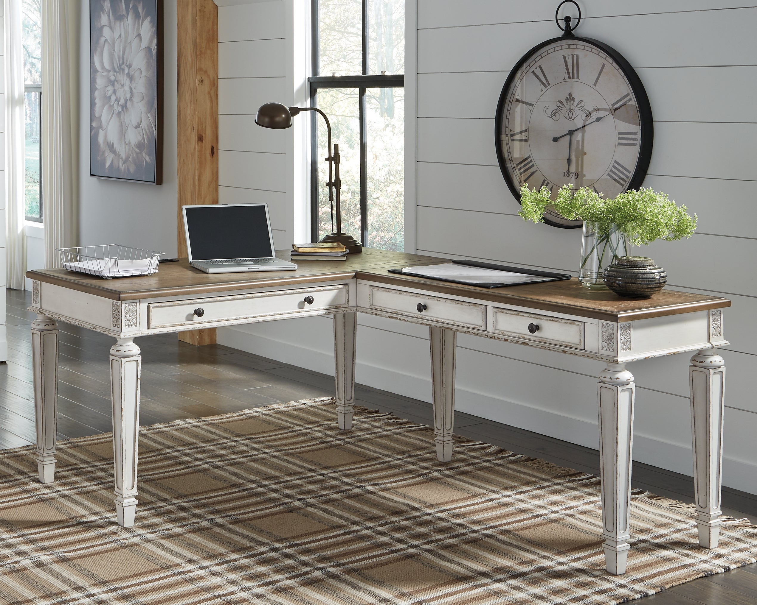 Furniture City Laplace - Ashley Furniture - Realyn 2-Piece Home Office Desk - 2-Piece Home Office Desk - H743H1