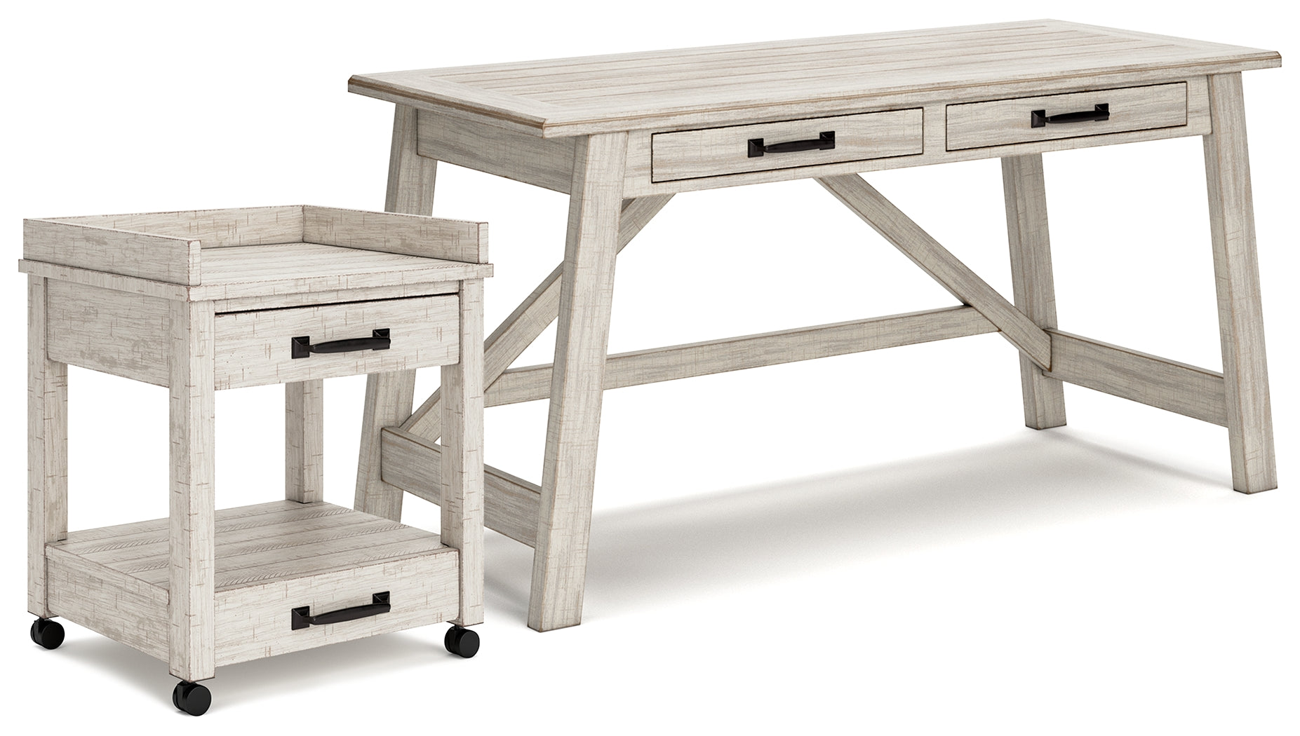 Furniture City Laplace - Ashley Furniture - Carynhurst Home Office Desk and Printer Stand - Home Office Desk and Printer Stand - H755H1