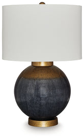 Furniture City Laplace - Ashley Furniture - Adara Table Lamp - Metal Table Lamp (1/CN) / Blue/Gold Finish - L207564