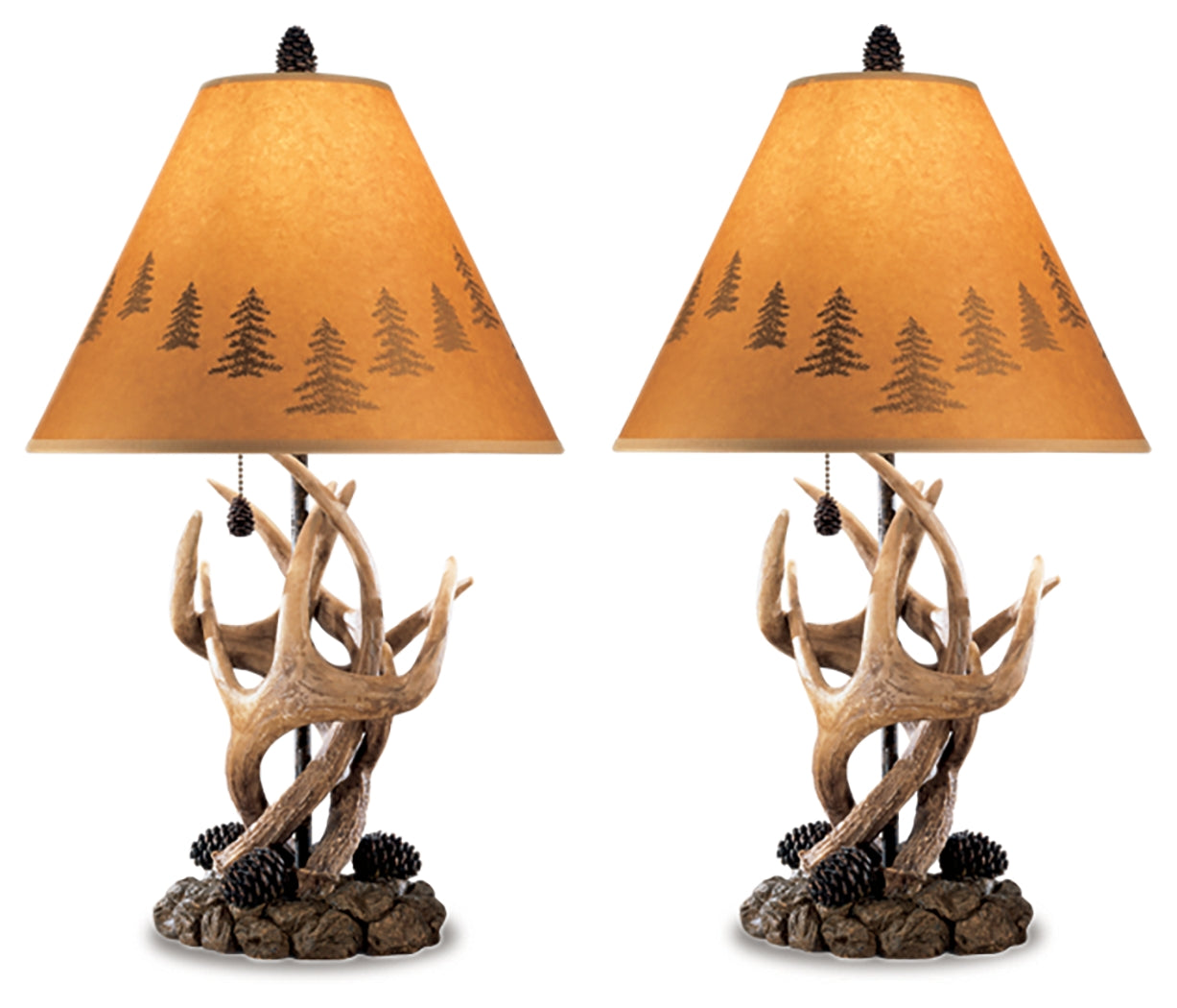 Furniture City Laplace - Ashley Furniture - Derek Table Lamp (Set of 2) - Poly Table Lamp (Set of 2) / Brown - L316984