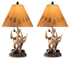 Furniture City Laplace - Ashley Furniture - Derek Table Lamp (Set of 2) - Poly Table Lamp (Set of 2) / Brown - L316984