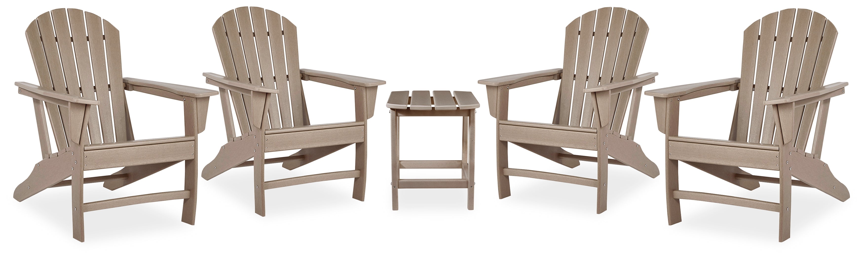 Furniture City Laplace - Ashley Furniture - Sundown Treasure 4 Adirondack Chairs and Outdoor End Table - 4 Adirondack Chairs and Outdoor End Table - P014P2