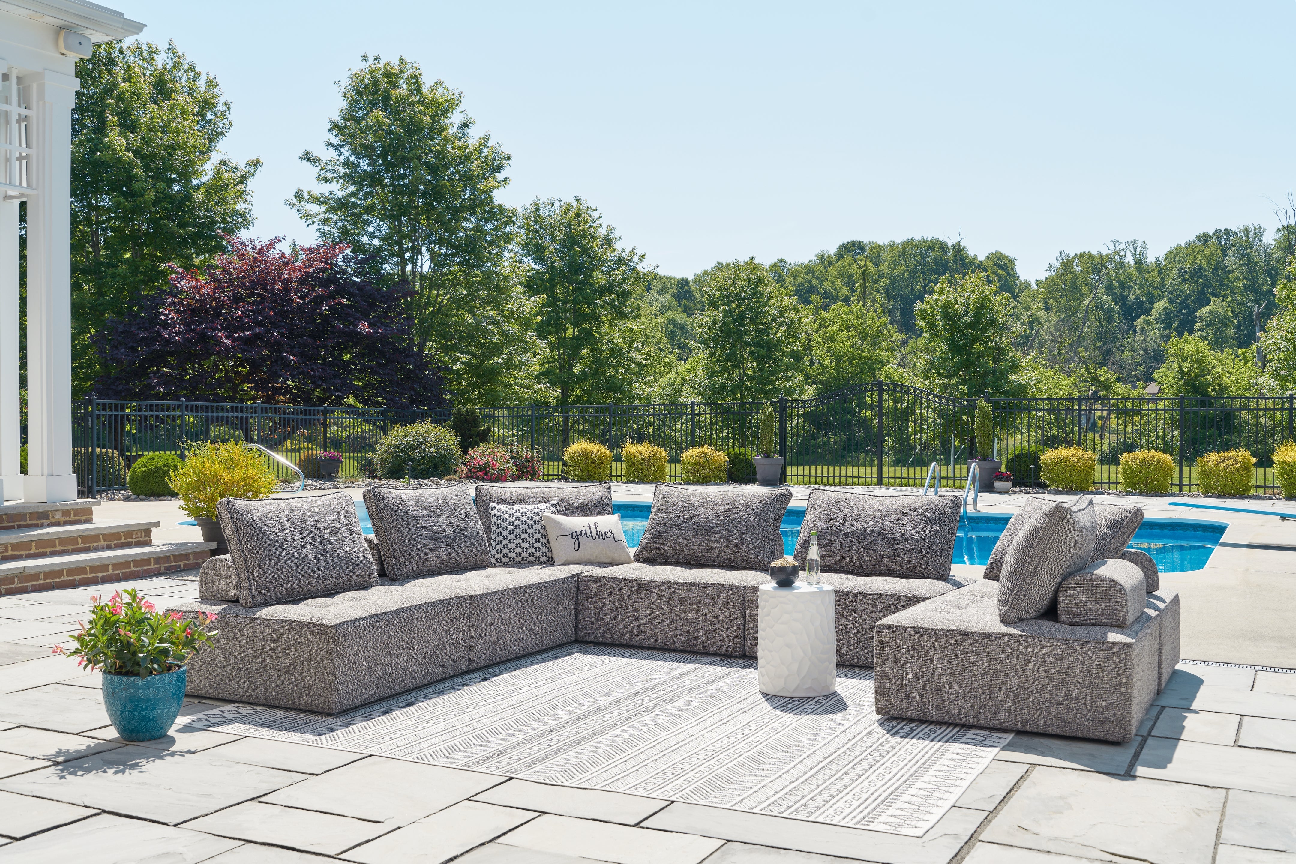 Furniture City Laplace - Ashley Furniture - Bree Zee 7-Piece Outdoor Sectional - 7-Piece Outdoor Sectional - P160P2