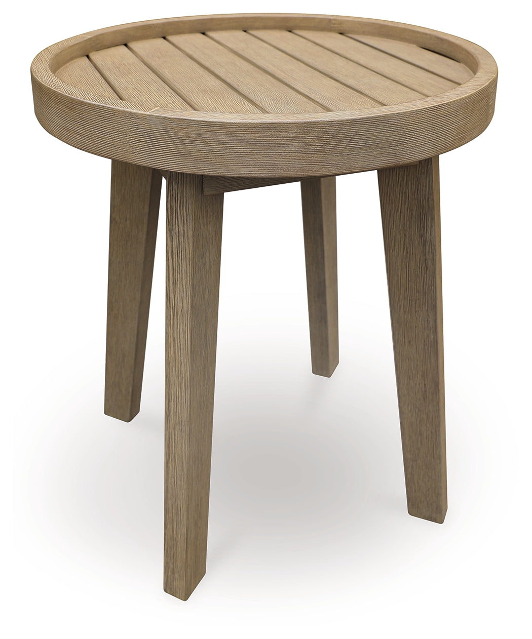 Furniture City Laplace - Ashley Furniture - Marina Sun Outdoor End Table - Round End Table / Beige - PCP204-706