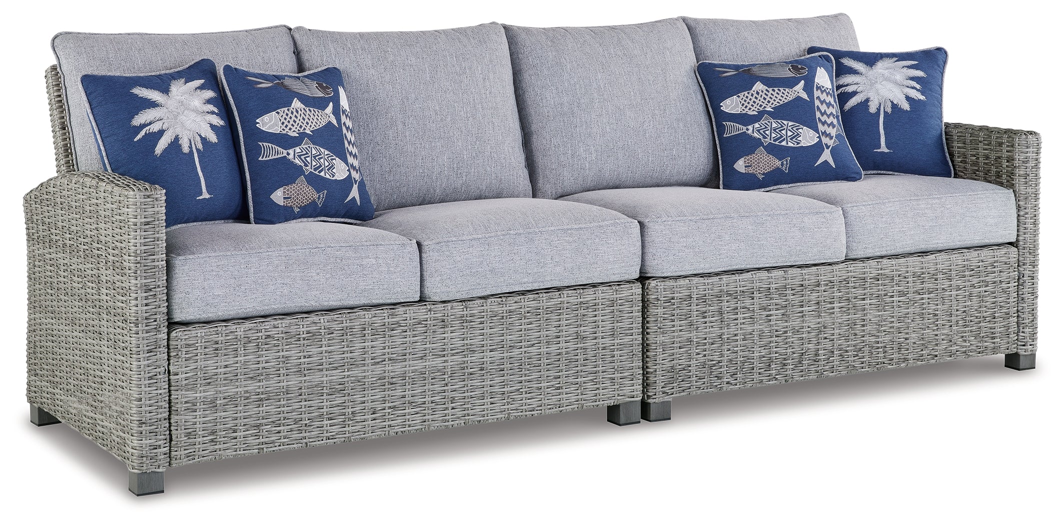 Furniture City Laplace - Ashley Furniture - Naples Beach Outdoor Right and Left-arm Facing Loveseat with Cushion (Set of 2) - RAF/LAF Loveseat w/CUSH (Set of 2) - P439-854