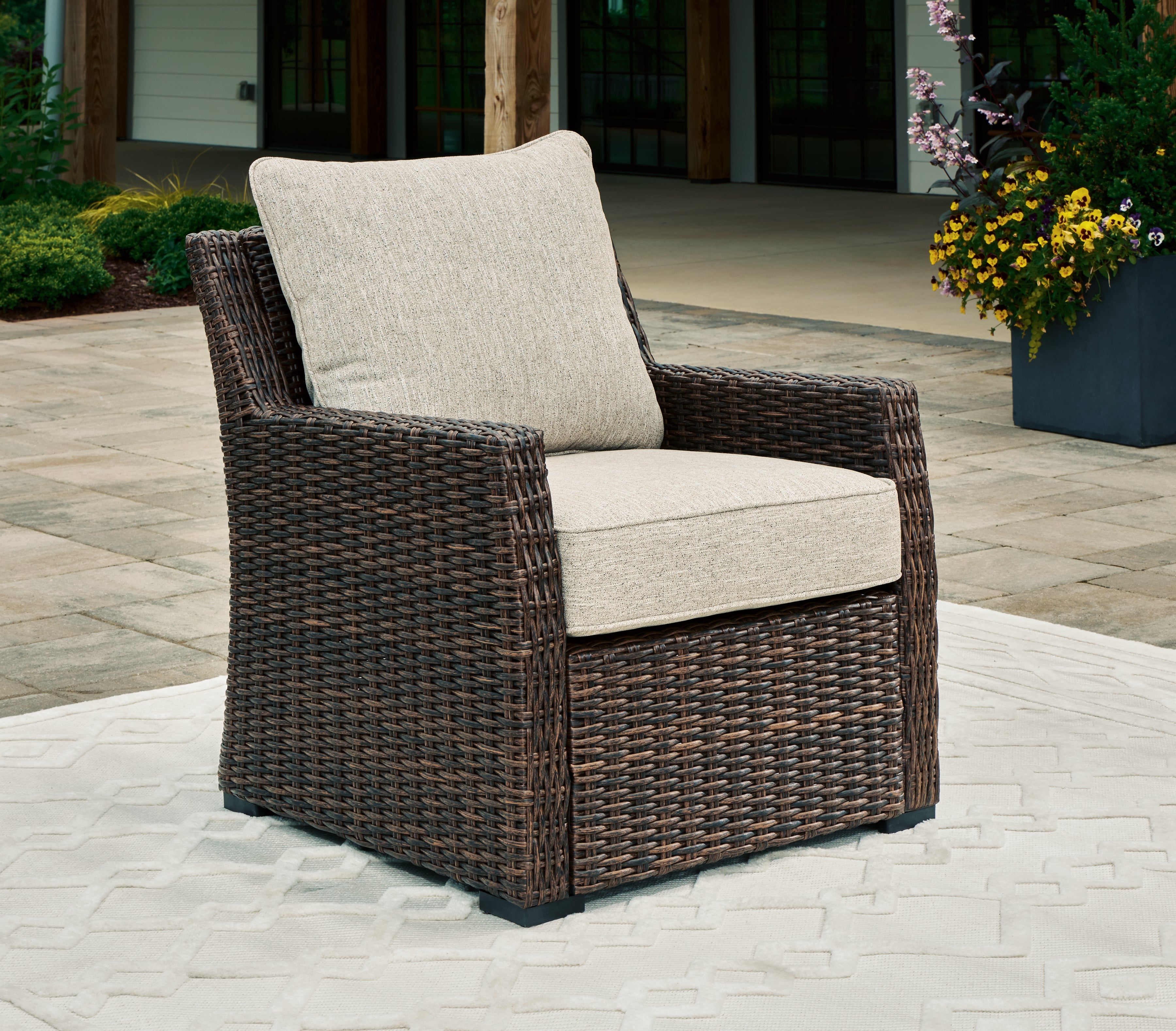 Furniture City Laplace - Ashley Furniture - Brook Ranch Outdoor Lounge Chair with Cushion - Lounge Chair w/Cushion (1/CN) - P465-820