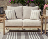 Furniture City Laplace - Ashley Furniture - Hallow Creek Outdoor Loveseat with Cushion - Loveseat w/Cushion - P560-835