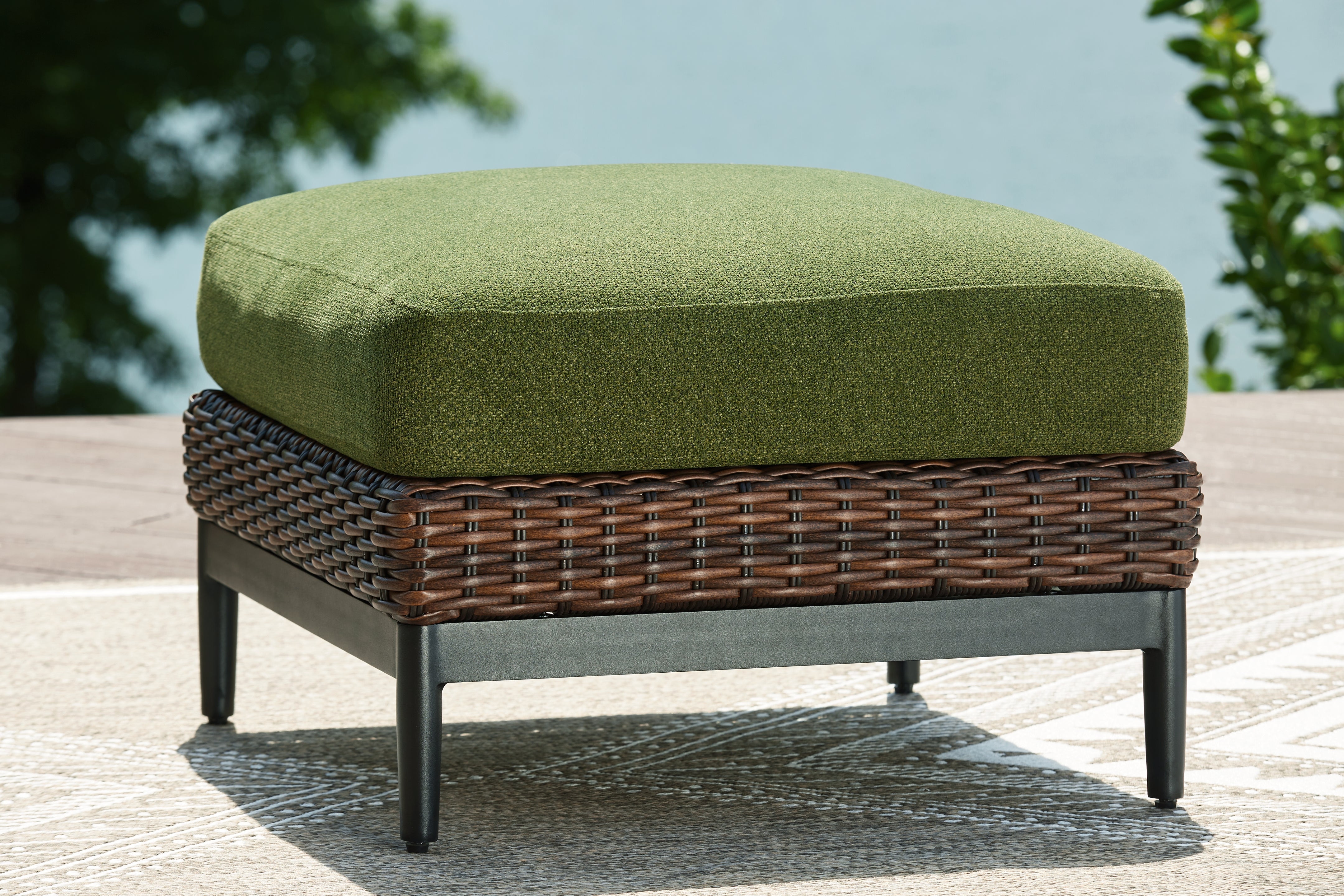 Furniture City Laplace - Ashley Furniture - Horizon Hall Outdoor Ottoman with Cushion - Ottoman with Cushion - P572-814