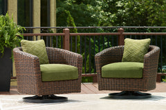 Furniture City Laplace - Ashley Furniture - Horizon Hall Outdoor Swivel Lounge Chair with Cushion - Swivel Lounge w/ Cushion - P572-821