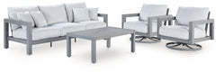 Furniture City Laplace - Ashley Furniture - Hurley Park Outdoor Sofa, 2 Lounge Chairs and Coffee Table - Outdoor Sofa, 2 Lounge Chairs and Coffee Table - PCP695P2