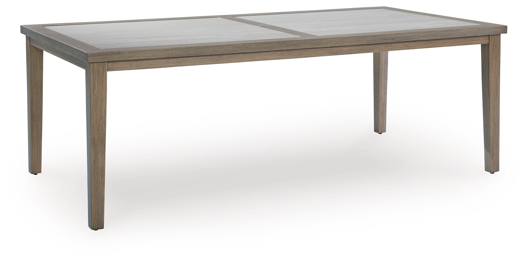 Furniture City Laplace - Ashley Furniture - Rainier Ranch Outdoor Dining Table - RECT Dining Table w/UMB OPT / Brown/Beige - P701-625