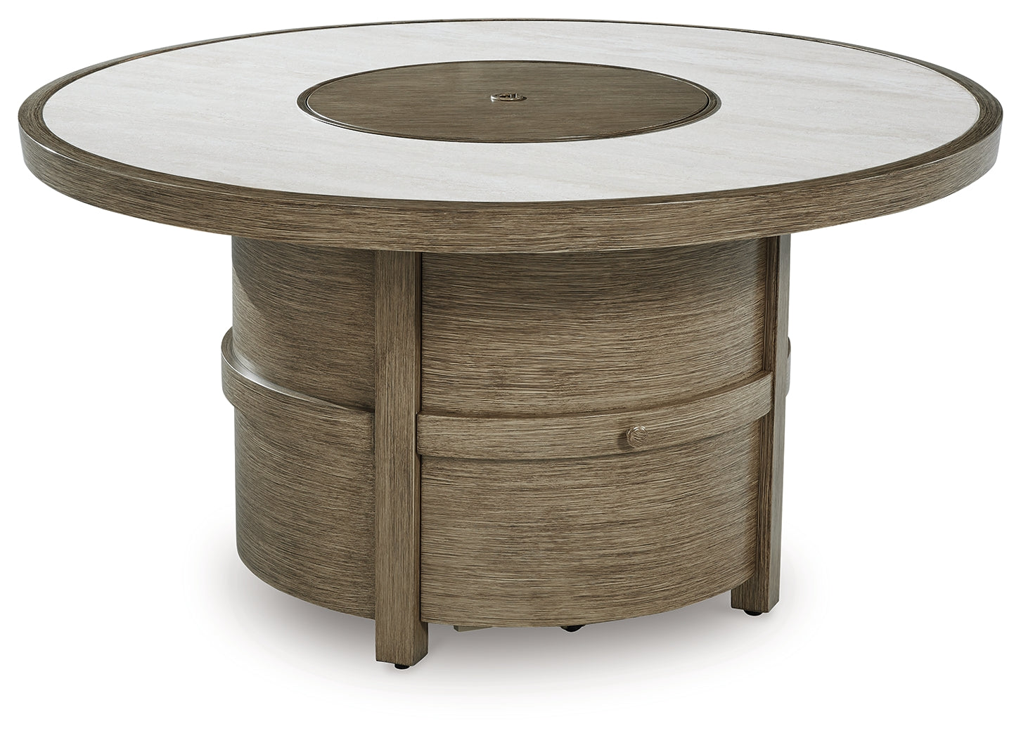 Furniture City Laplace - Ashley Furniture - Rainier Ranch Fire Pit Table - Round Fire Pit Table / Beige - P701-776