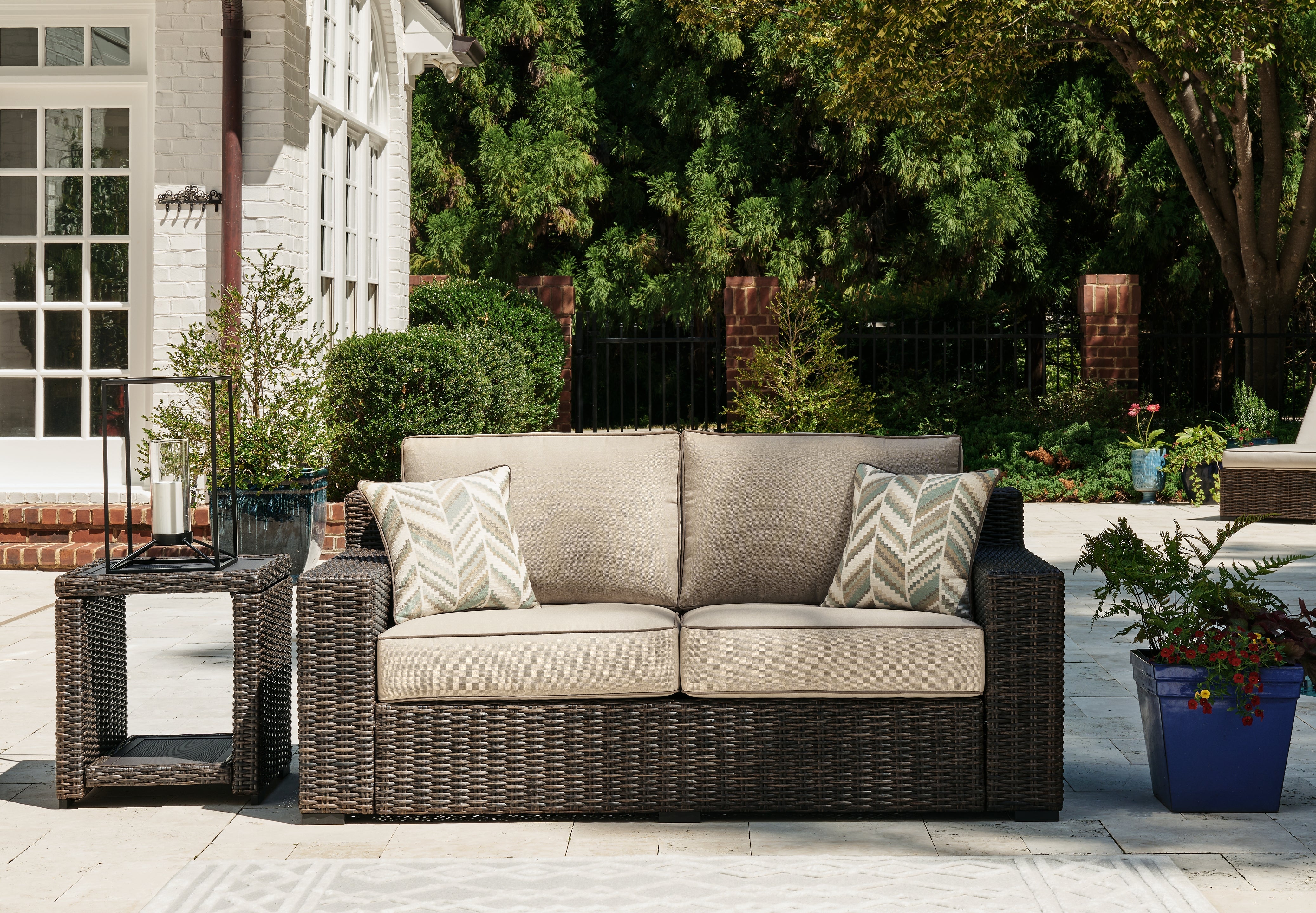 Furniture City Laplace - Ashley Furniture - Coastline Bay Outdoor Loveseat with Cushion - Loveseat w/Cushion - P784-835