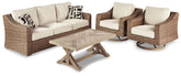 Furniture City Laplace - Ashley Furniture - Beachcroft Outdoor Sofa with Coffee Table and 2 End Tables - Outdoor Sofa with Coffee Table and 2 End Tables - P791P15