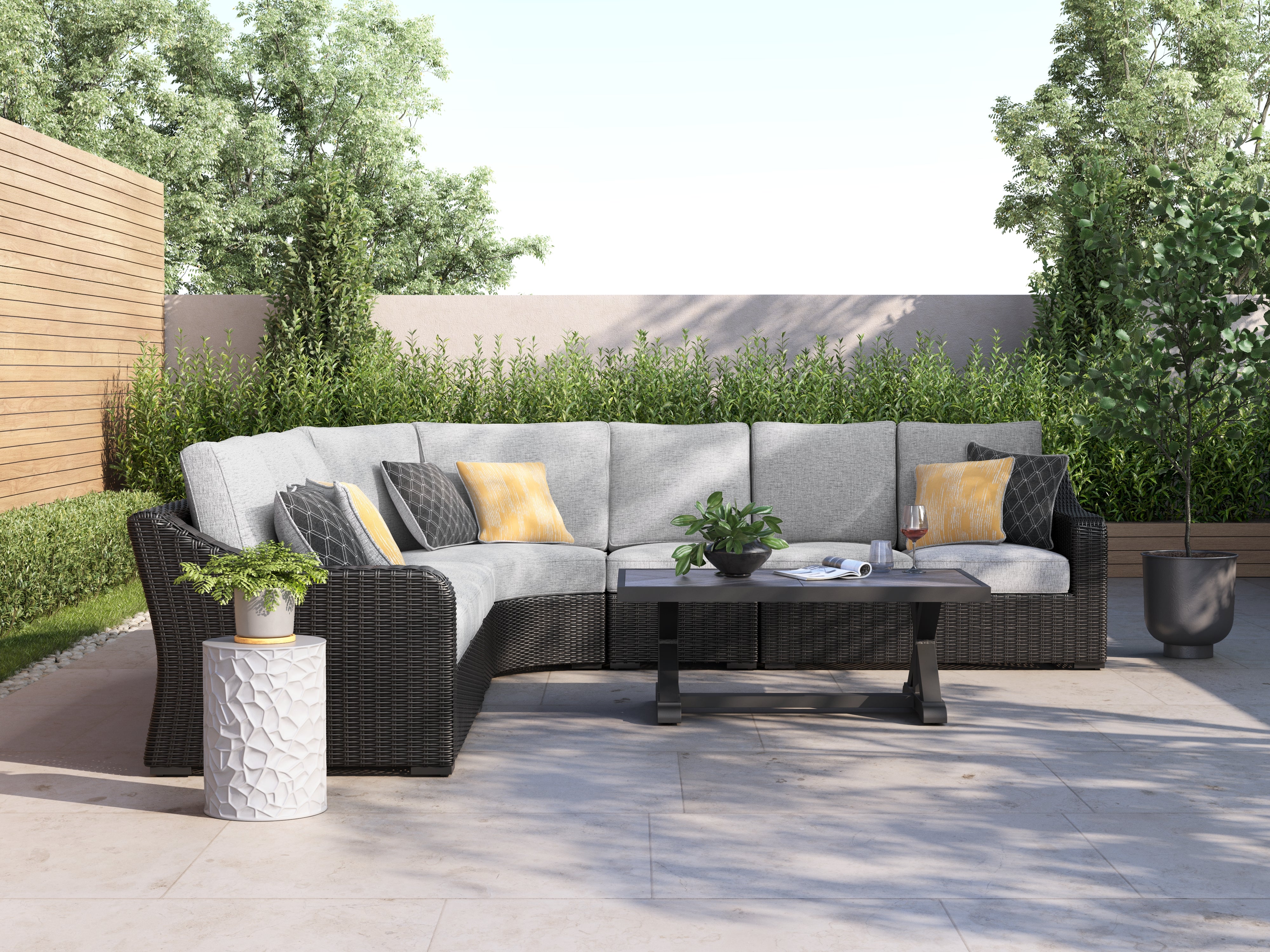 Furniture City Laplace - Ashley Furniture - Beachcroft 5-Piece Outdoor Sectional - 5-Piece Outdoor Sectional - P792P6